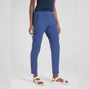 Athleta Cargo Pants Women's Size 4‎ Blue Zipper Pockets Stretch Casual Outdoor